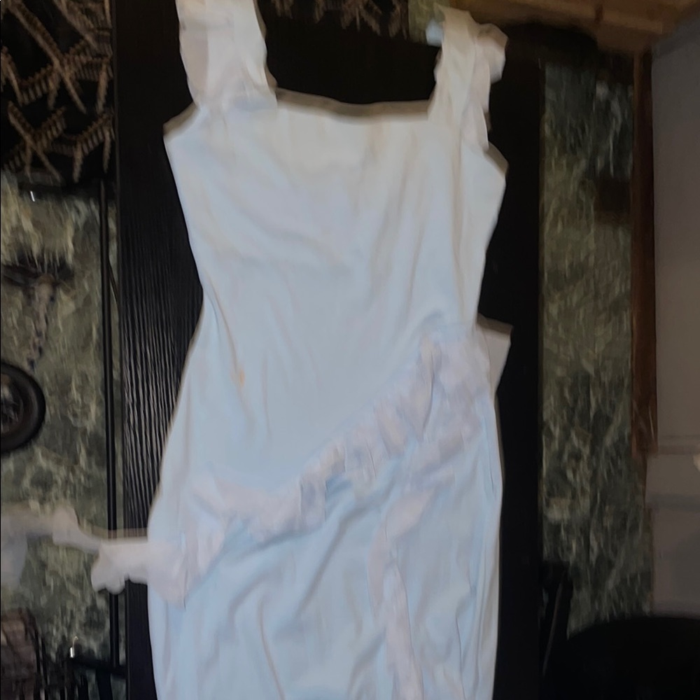 SHEIN White Ruffled Dress